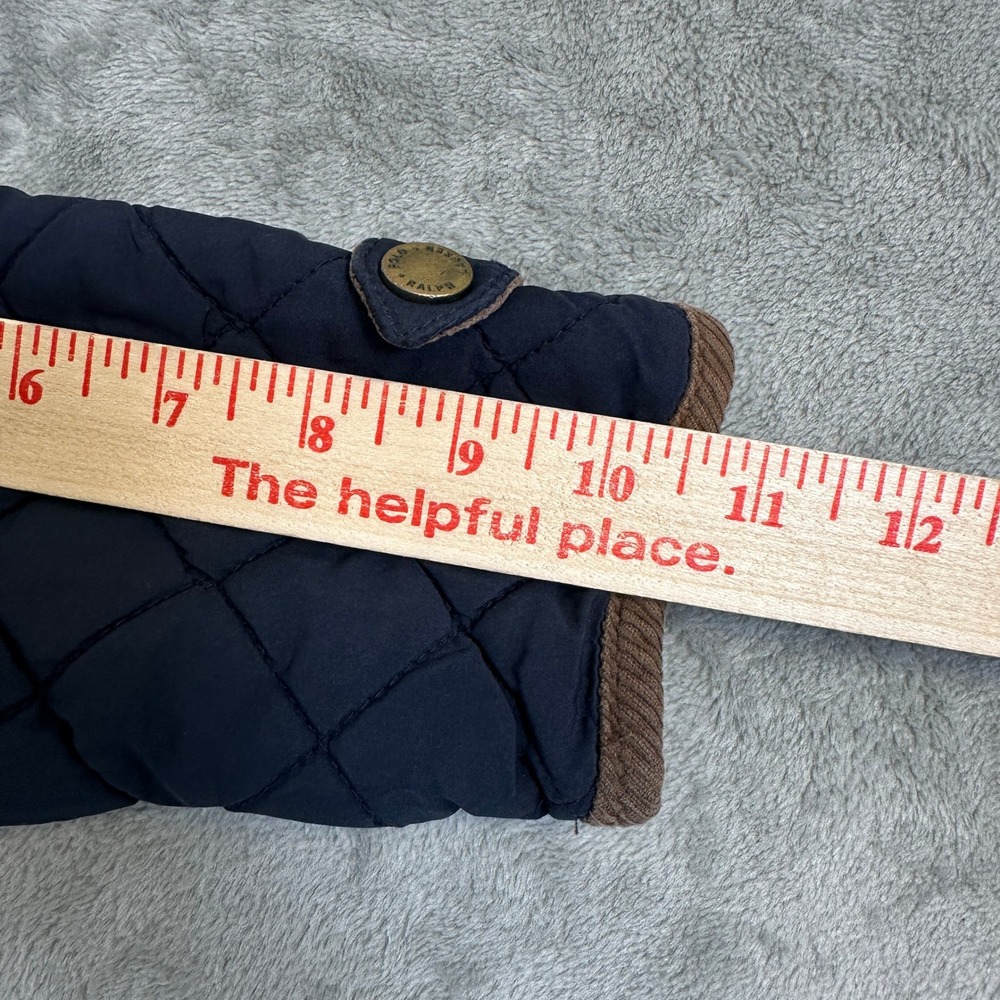 Polo Ralph Lauren Navy Blue Quilted Jacket Corduroy Trim 24M Baby Boy - Picture 13 of 16